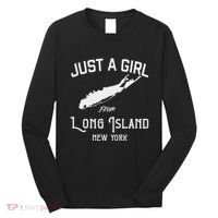 Long Island New York Souvenir  Girl Wife Map Long Sleeve Shirt thumb 0