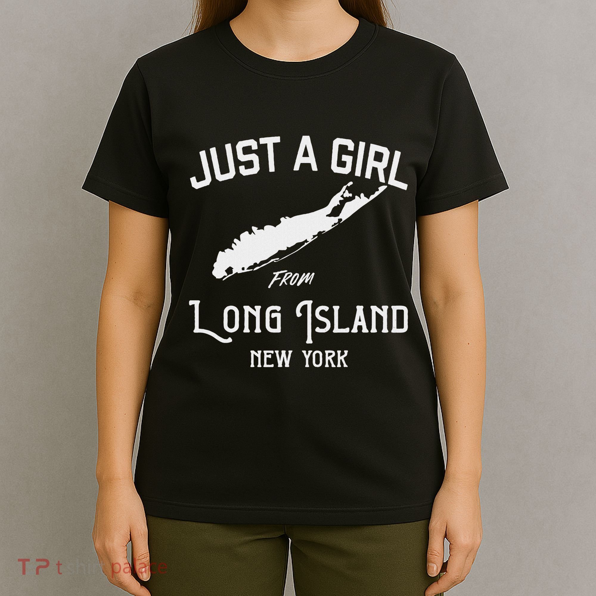 Long Island New York Souvenir  Girl Wife Map T-Shirt