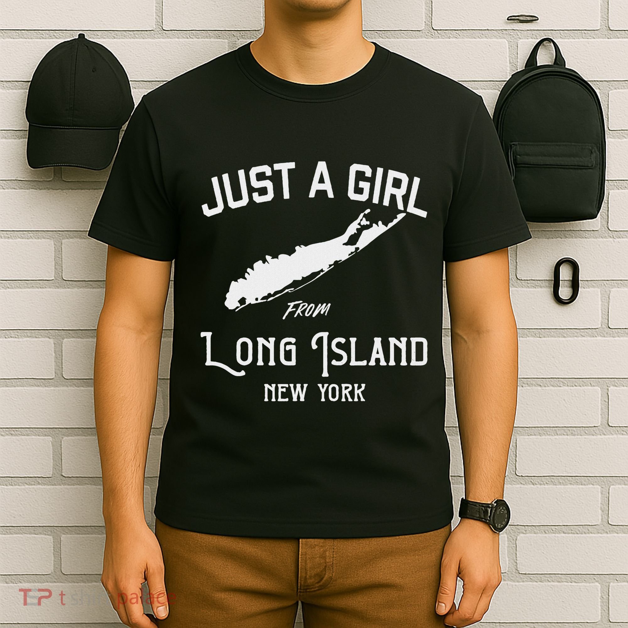 Long Island New York Souvenir  Girl Wife Map T-Shirt
