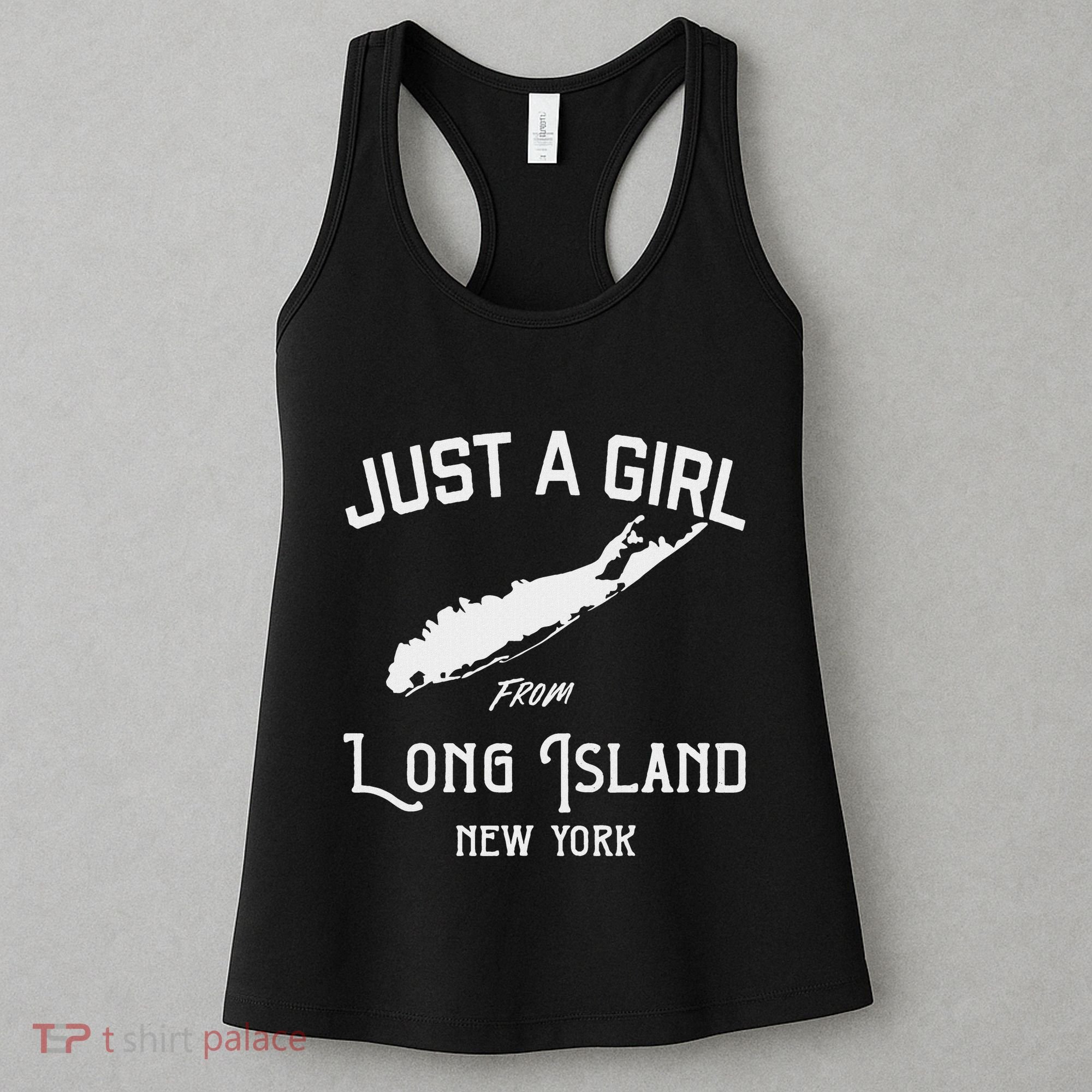 Long Island New York Souvenir  Girl Wife Map Women's Tank Top