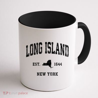 Long Island New York Ny Vintage Athletic Sports Coffee Mug back