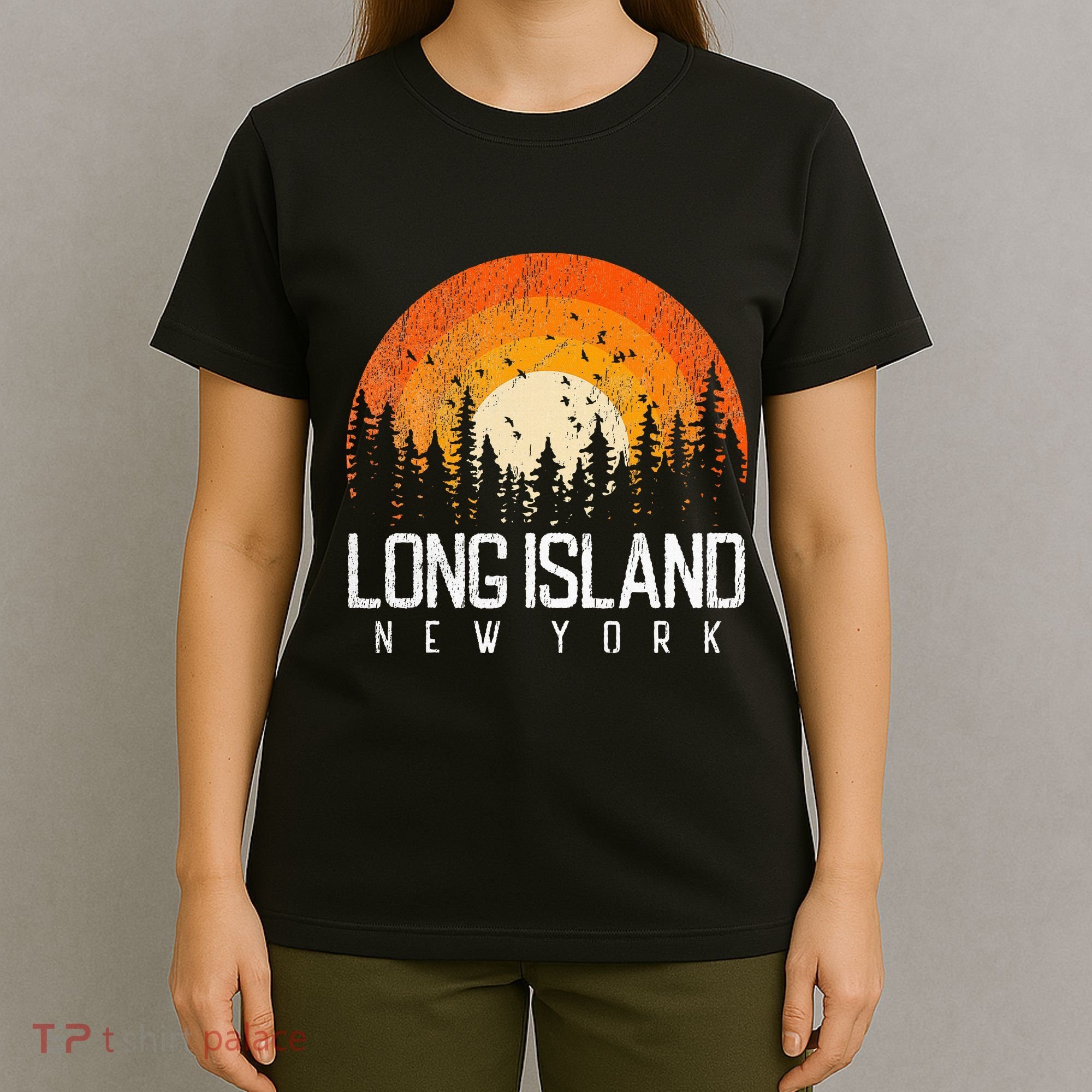 Long Island New York Ny Retro Vintage 70s 80s 90s Gift T-Shirt