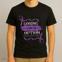Losing Is Not An Option Pancreatic Cancer Stomach Gift T-Shirt thumb 3