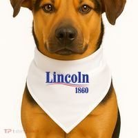 Lincoln 1860 For President USA-Made Doggie Bandana thumb 1