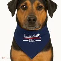 Lincoln 1860 President Logo USA-Made Doggie Bandana thumb 1