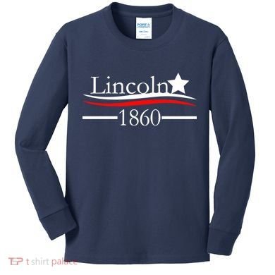 Lincoln 1860 President Logo Kids Long Sleeve Shirt