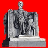 Lincoln Memorial Statue Santa Hat thumb 1
