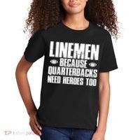 Linemen Because Quarterbacks Need Heroes Too Kids T-Shirt thumb 2