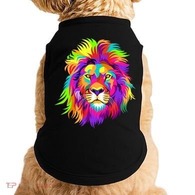 Lion Abstract Portrait Colorful Head Doggie Tank