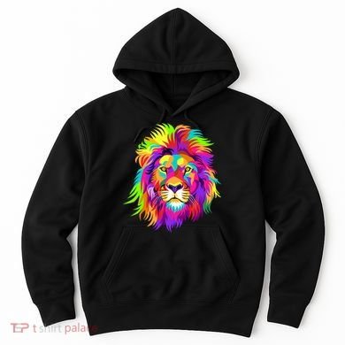 Lion Abstract Portrait Colorful Head Hoodie