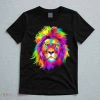 Lion Abstract Portrait Colorful Head T-Shirt thumb 5