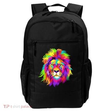 Lion Abstract Portrait Colorful Head Backpack