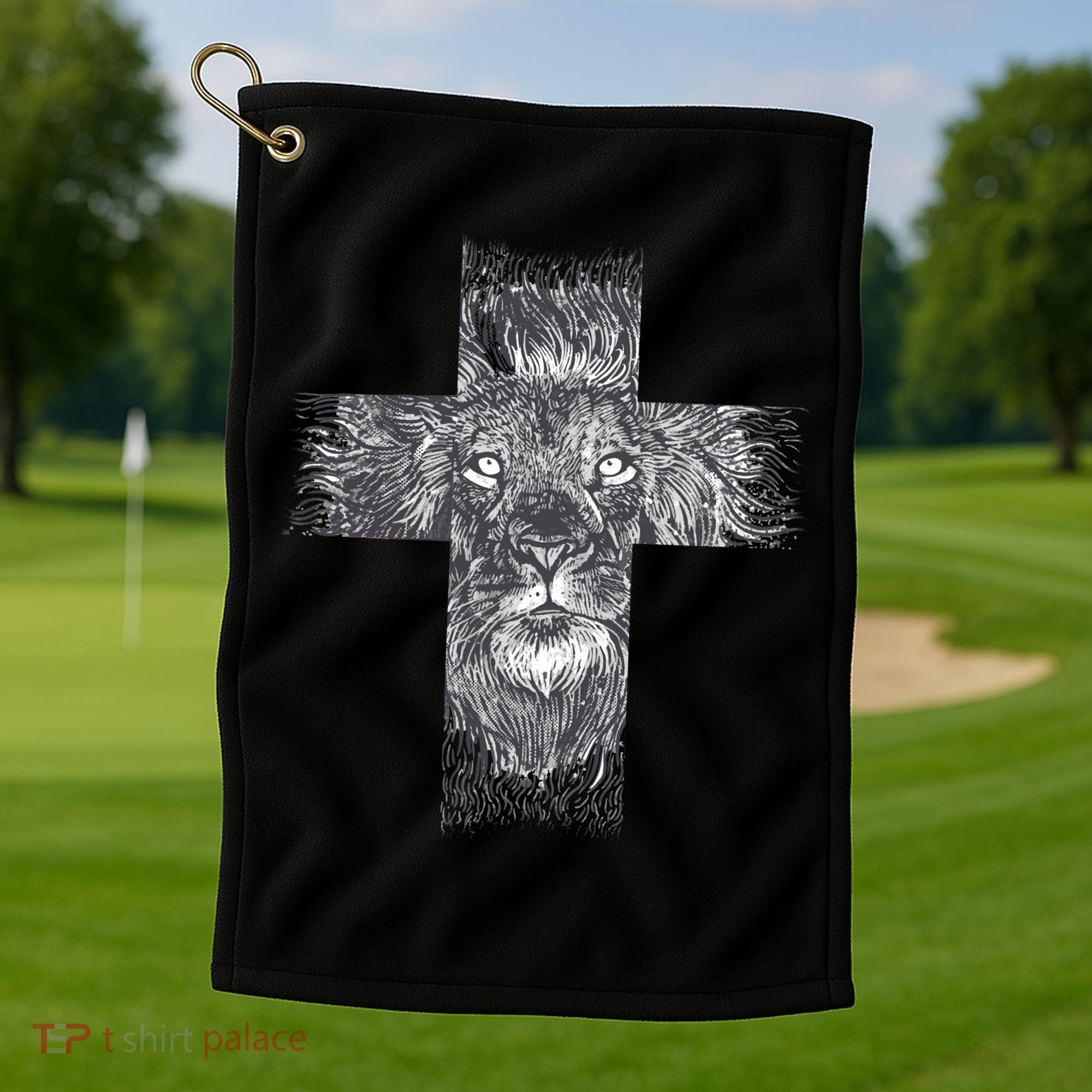 Lion Cross Golf Towel