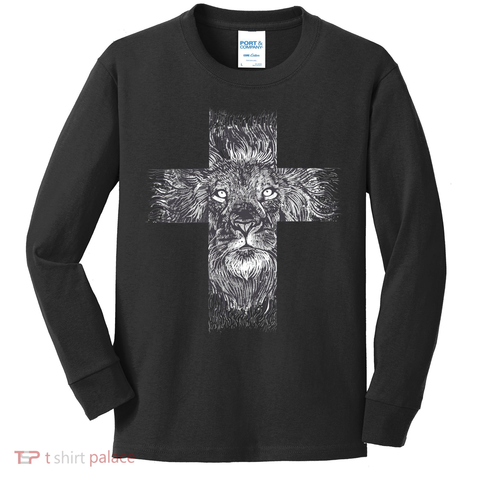 Lion Cross Kids Long Sleeve Shirt