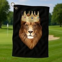 Lion Gold Crown King Of The Jungle Golf Towel thumb 1