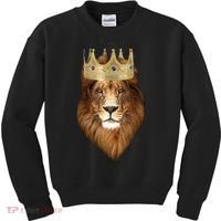 Lion Gold Crown King Of The Jungle Kids Sweatshirt thumb 0