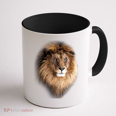 Lion Head Graphic Coffee Mug back