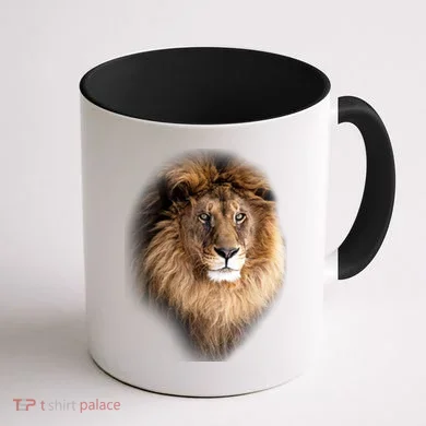 Lion Head Graphic Coffee Mug back