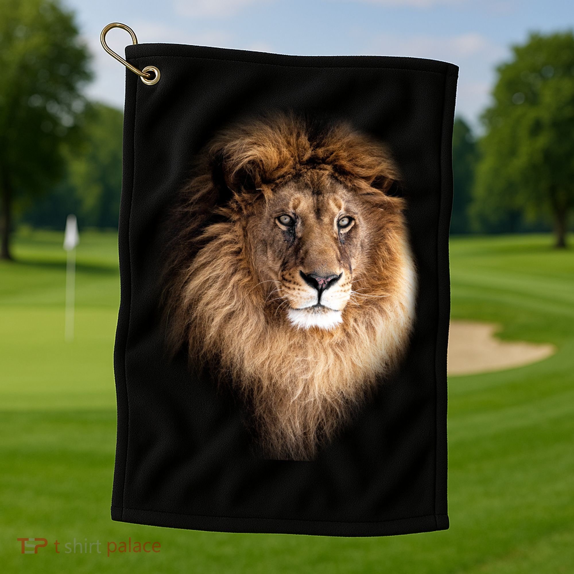 Lion Head Graphic Golf Towel