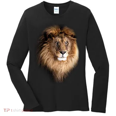 Lion Head Graphic Women's Long Sleeve Shirt