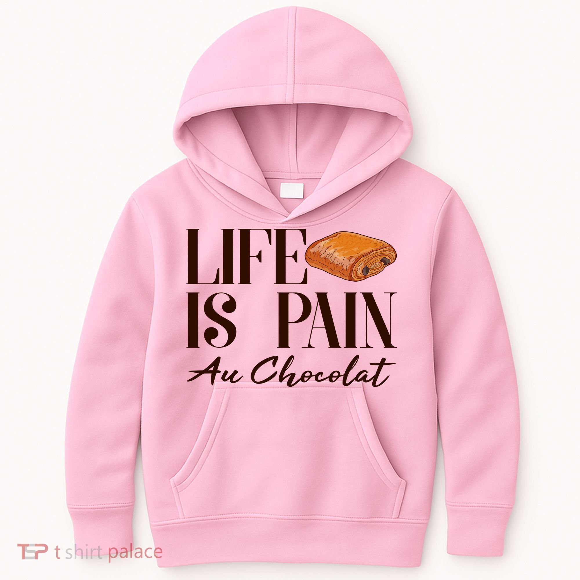 Life Is Pain Au Chocolat Kids Hoodie