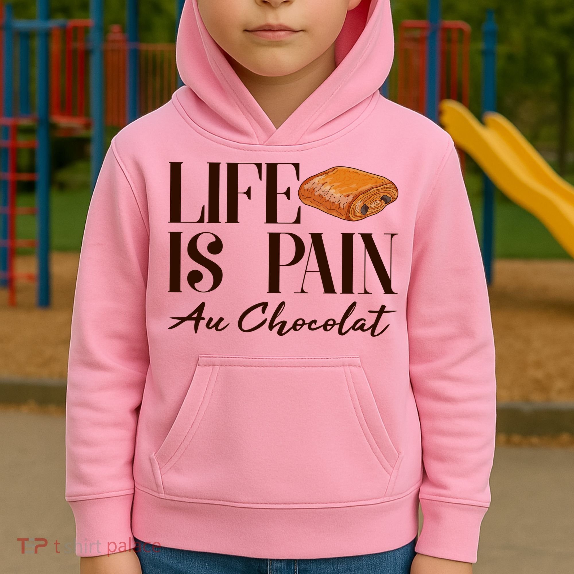 Life Is Pain Au Chocolat Kids Hoodie