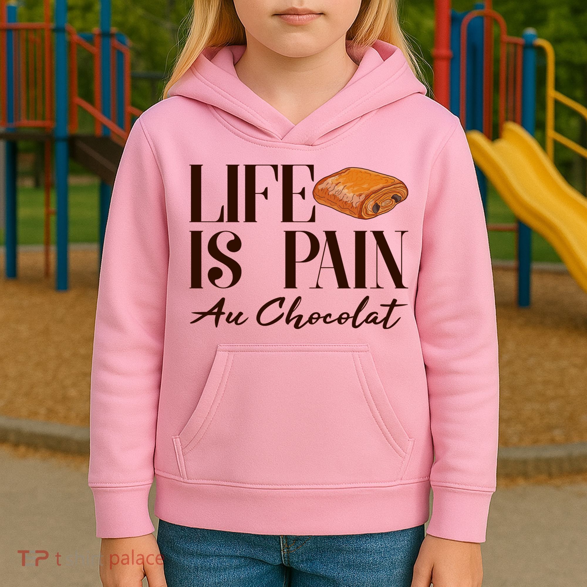 Life Is Pain Au Chocolat Kids Hoodie
