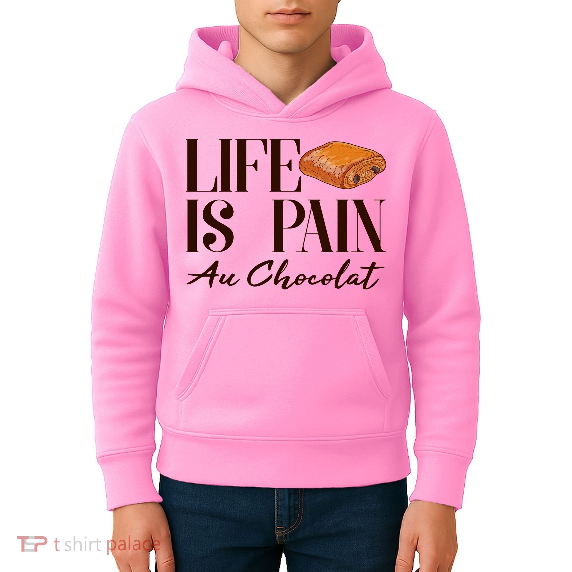 Life Is Pain Au Chocolat Kids Hoodie