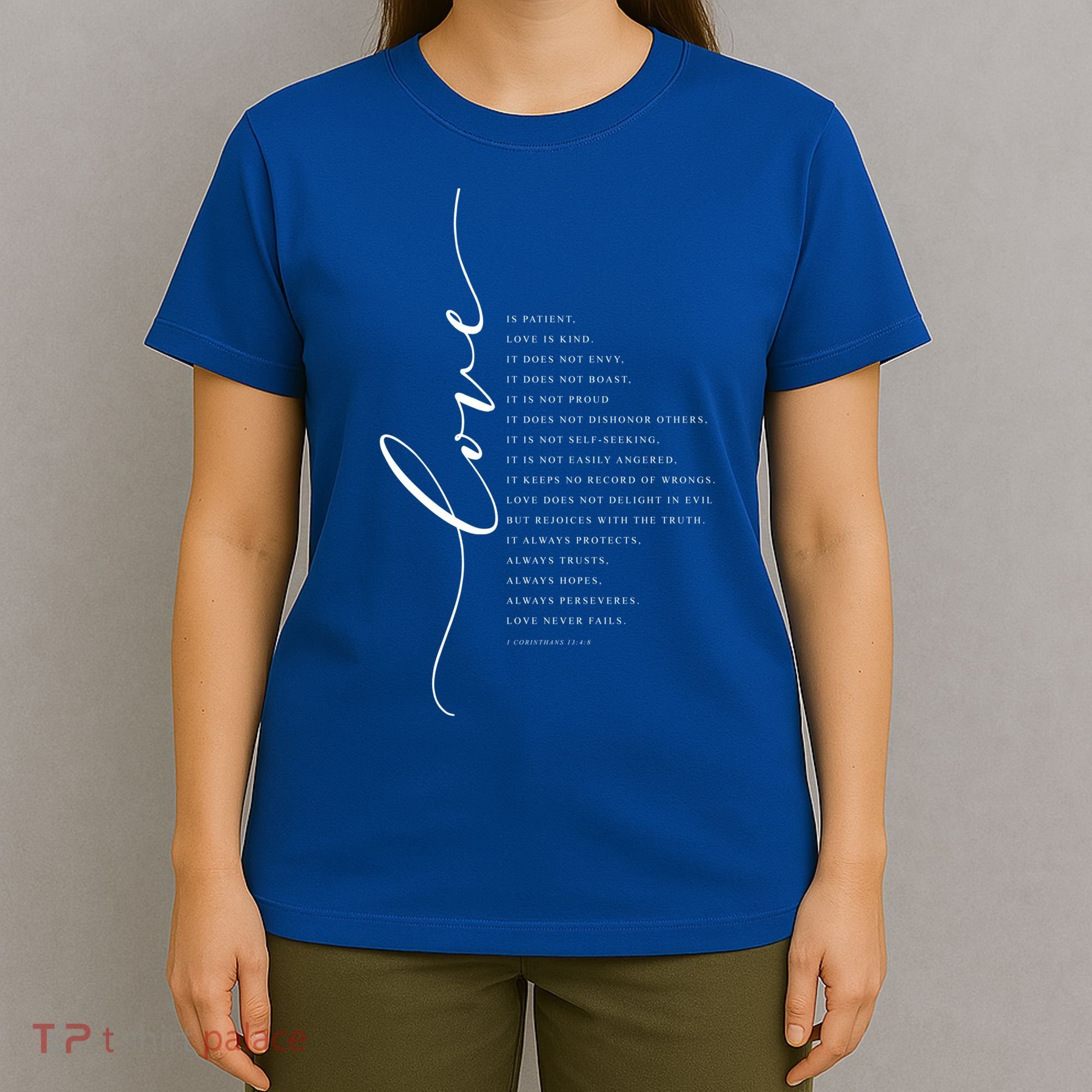Love Is Patient Kind Bible Verse Christian Inspirational Gift T-Shirt