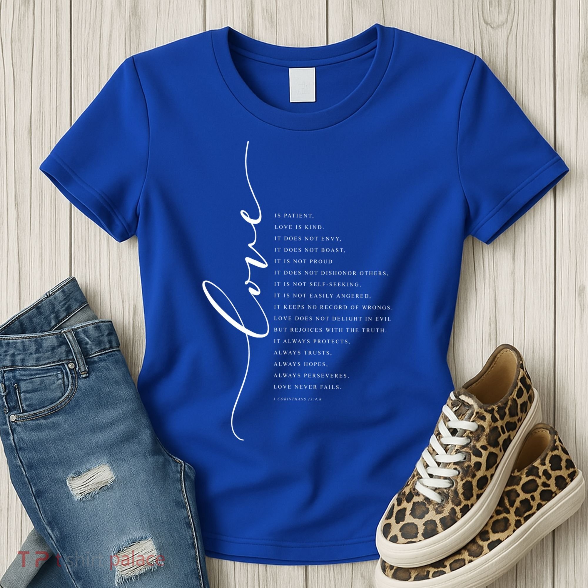 Love Is Patient Kind Bible Verse Christian Inspirational Gift Women's T-Shirt