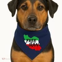 Love Iran Persian Freedom Free Iran USA-Made Doggie Bandana thumb 1