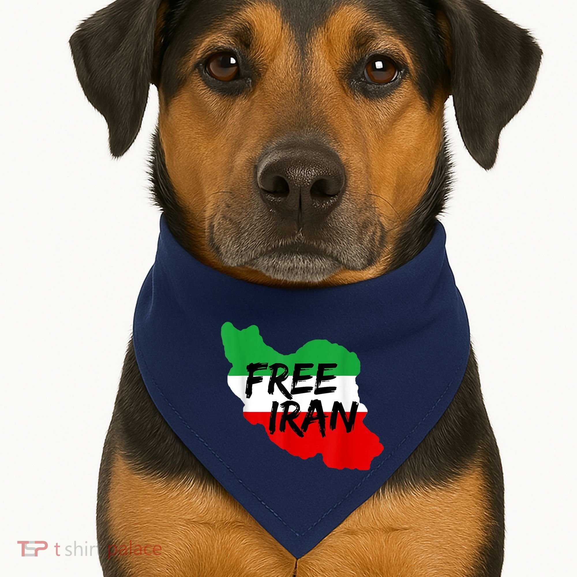 Love Iran Persian Freedom Free Iran USA-Made Doggie Bandana