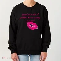 Lipstick Can't Solve All Pretty Problems But It's A Good Start Women's Sweatshirt thumb 0