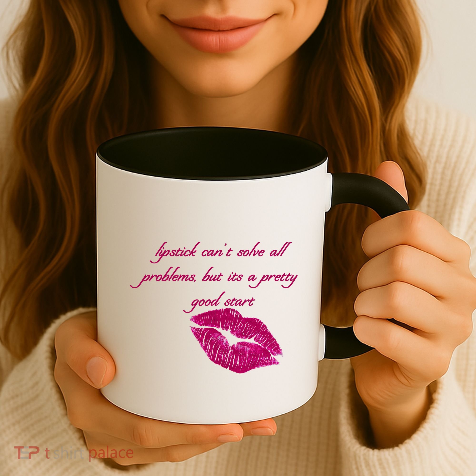 Lipstick Can't Solve All Pretty Problems But It's A Good Start Coffee Mug