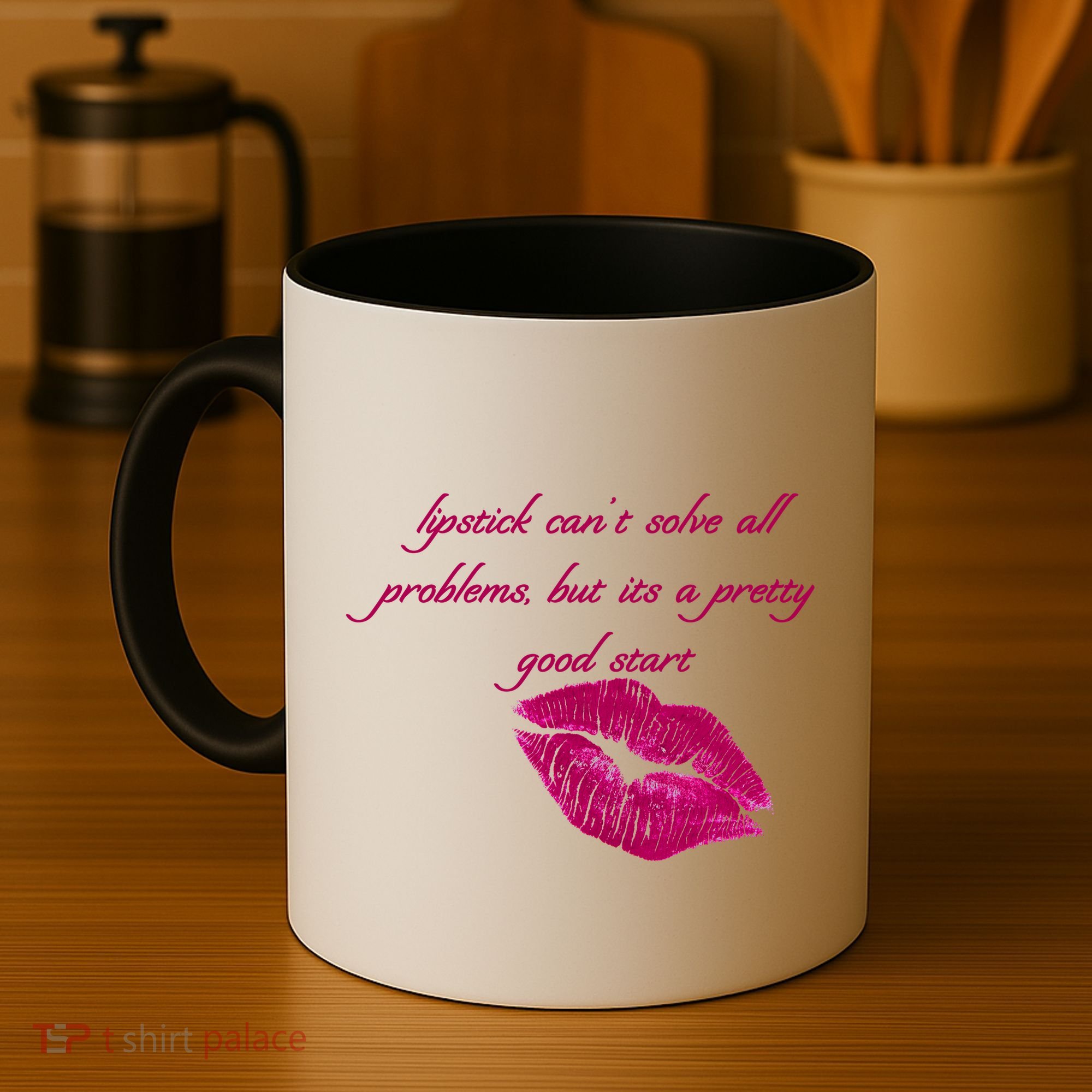 Lipstick Can't Solve All Pretty Problems But It's A Good Start Coffee Mug
