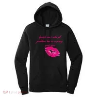 Lipstick Can't Solve All Pretty Problems But It's A Good Start Women's Hoodie thumb 0