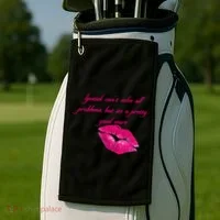 Lipstick Can't Solve All Pretty Problems But It's A Good Start Golf Towel thumb 2