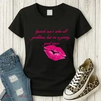 Lipstick Can't Solve All Pretty Problems But It's A Good Start Women's T-Shirt thumb 3