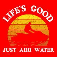 Life Is Really Good Just Add Water Jet Ski Outdoor Gift Santa Hat thumb 1