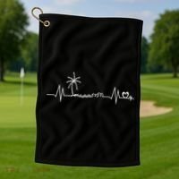 Life Is Really Good Beach Heartbeat Summer Beach Vacation Great Gift Golf Towel thumb 1
