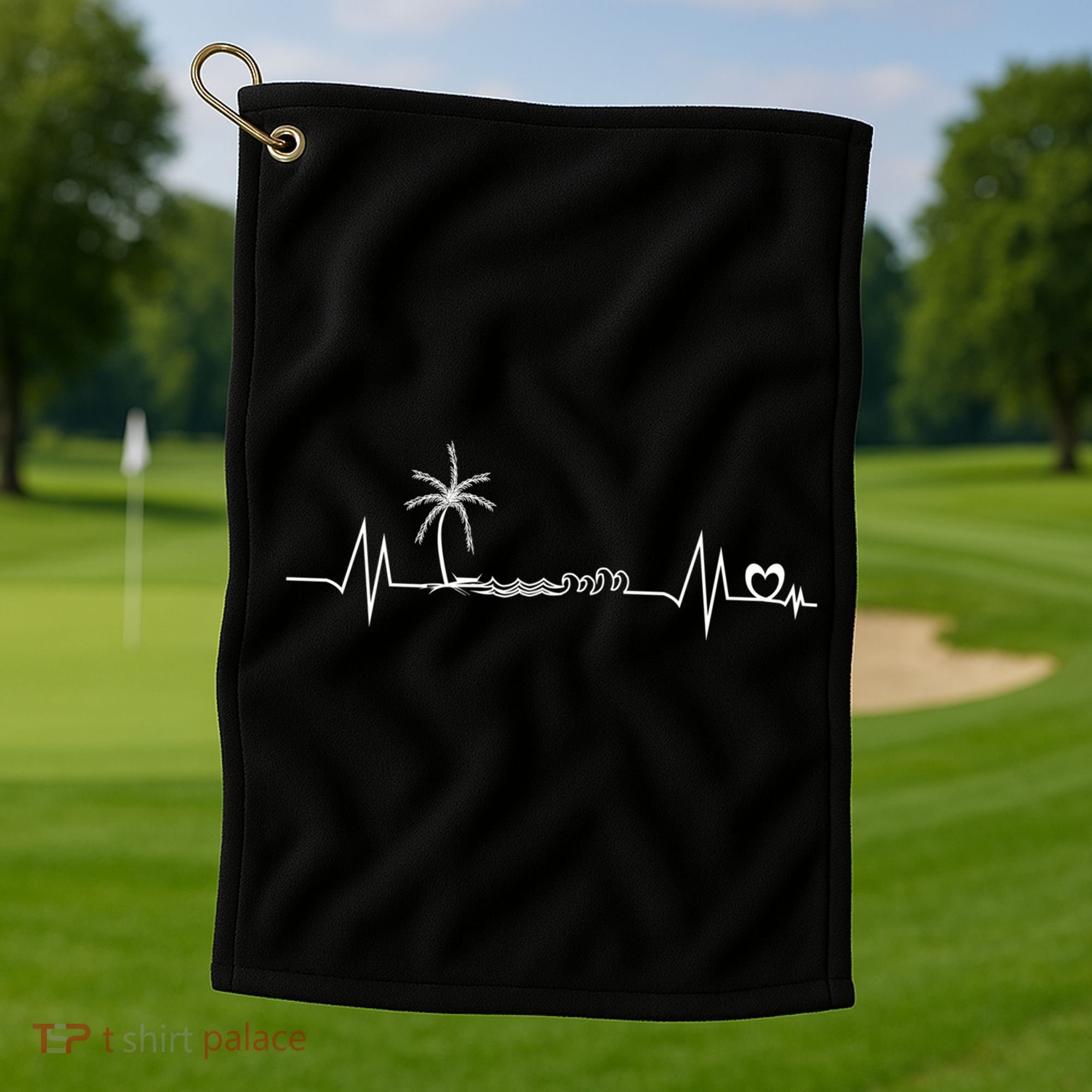 Life Is Really Good Beach Heartbeat Summer Beach Vacation Great Gift Golf Towel