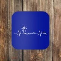 Life Is Really Good Beach Heartbeat Summer Beach Vacation Great Gift Coaster thumb 0