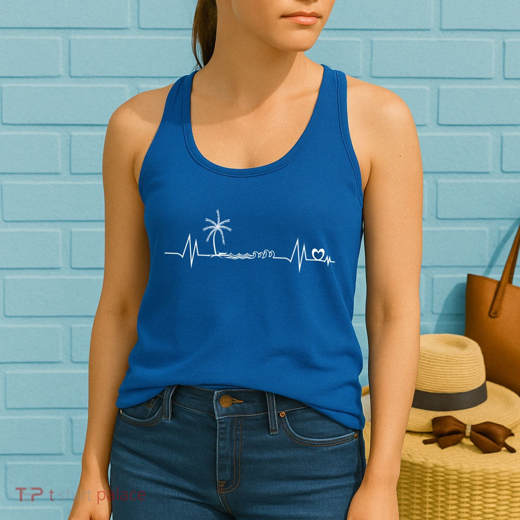Life Is Really Good Beach Heartbeat Summer Beach Vacation Great Gift Women's Tank Top