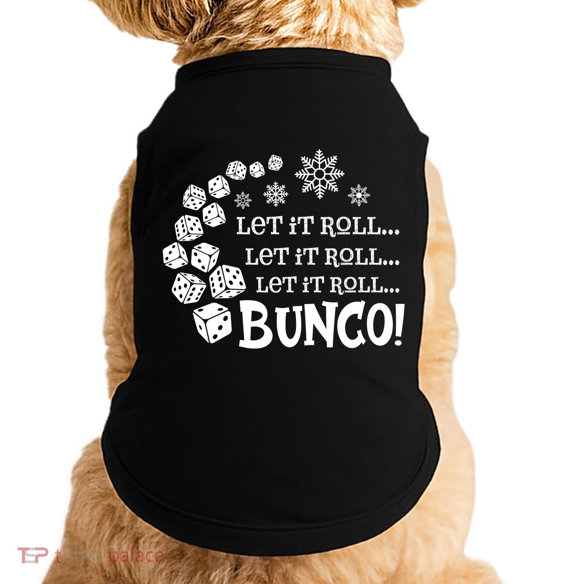 Let It Roll Bunco Game Dice Merry Christmas Xmas Santa Claus Gift Doggie Tank
