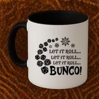 Let It Roll Bunco Game Dice Merry Christmas Xmas Santa Claus Gift Coffee Mug thumb 2