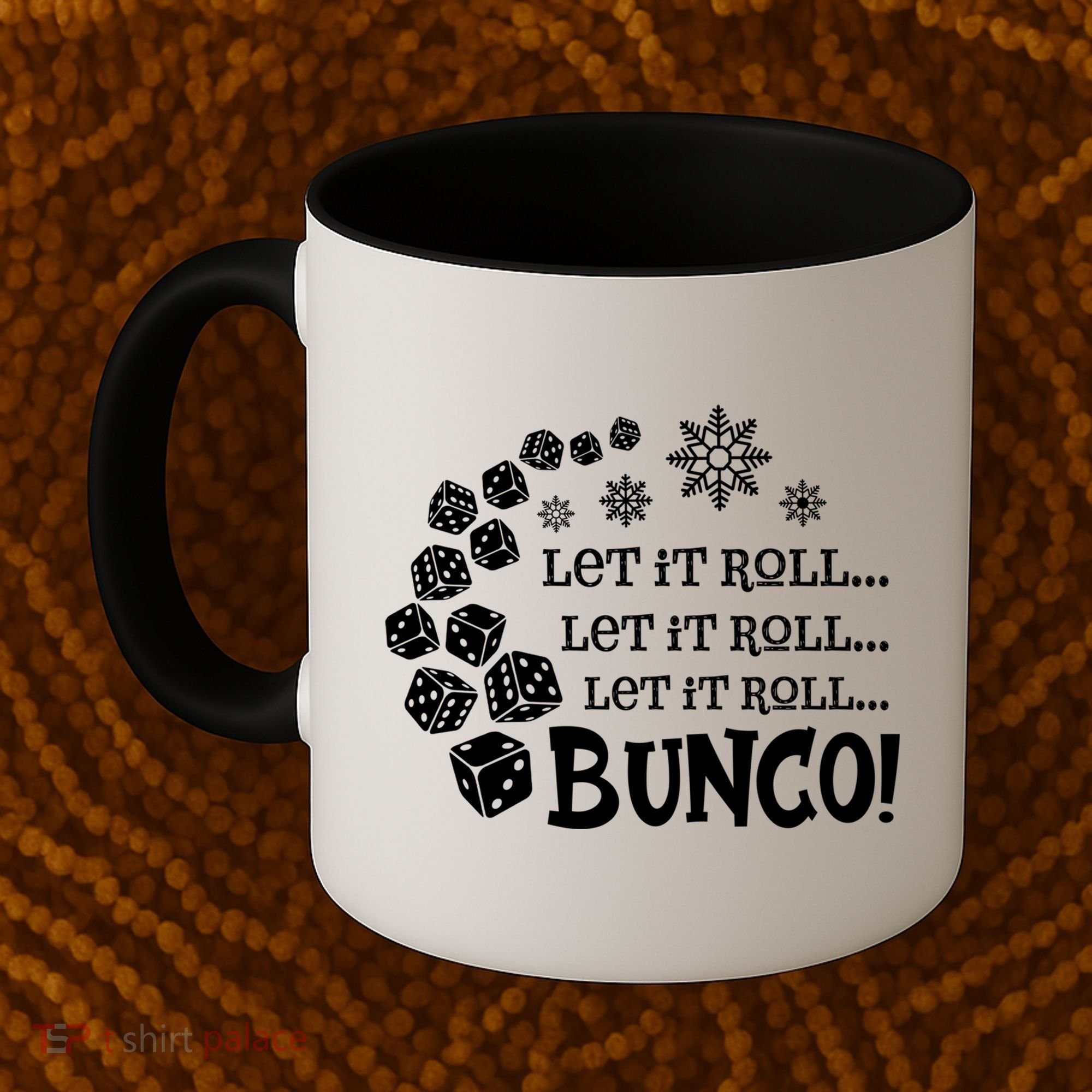 Let It Roll Bunco Game Dice Merry Christmas Xmas Santa Claus Gift Coffee Mug