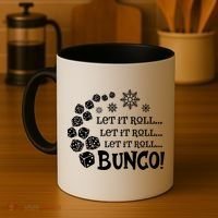 Let It Roll Bunco Game Dice Merry Christmas Xmas Santa Claus Gift Coffee Mug thumb 4