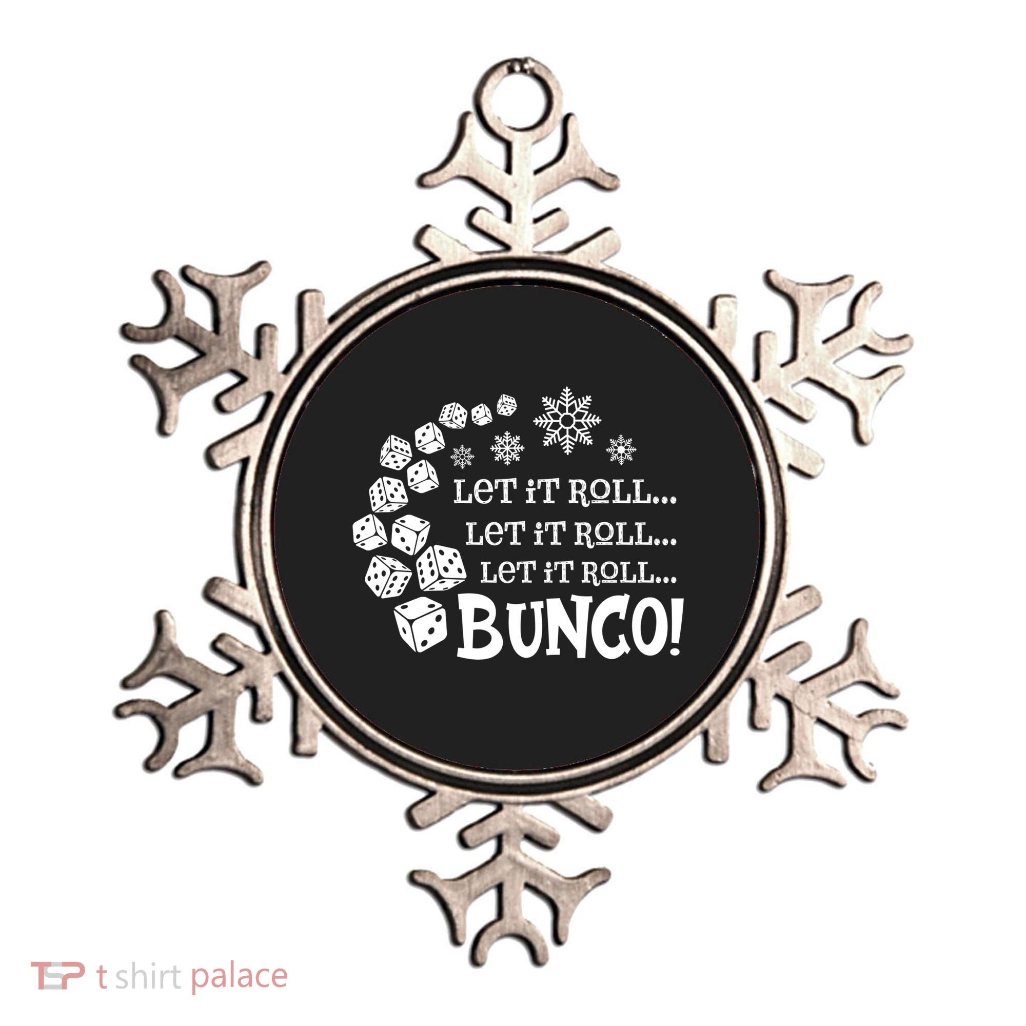 Let It Roll Bunco Game Dice Merry Christmas Xmas Santa Claus Gift Ornament