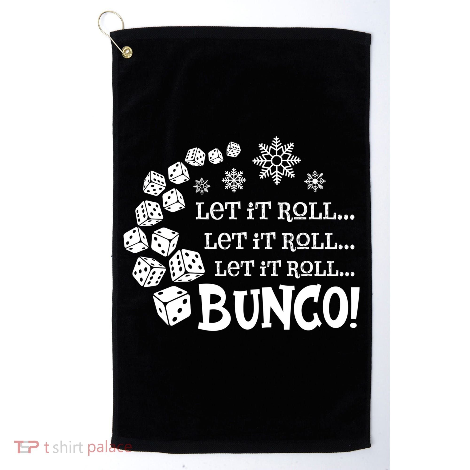 Let It Roll Bunco Game Dice Merry Christmas Xmas Santa Claus Gift Golf Towel