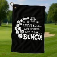 Let It Roll Bunco Game Dice Merry Christmas Xmas Santa Claus Gift Golf Towel thumb 1
